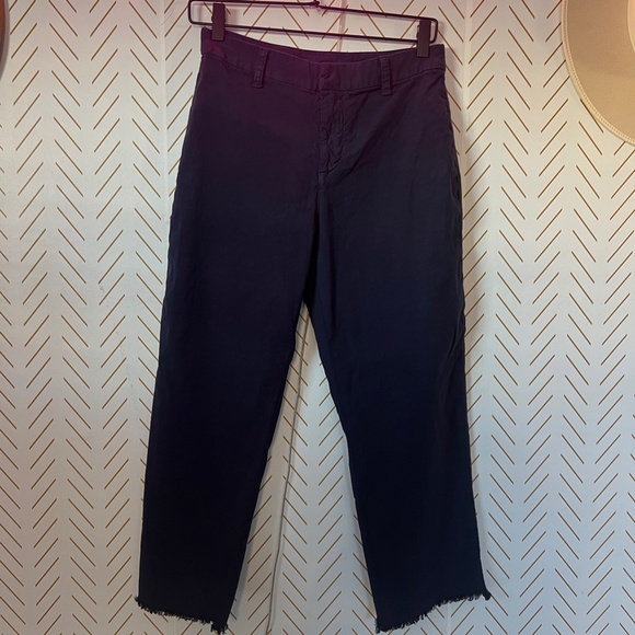 #66 NWOT RARE Frank & Eileen Navy Blue size 4 / 27 Women's Fray Edge Crop Pants - Picture 4 of 4